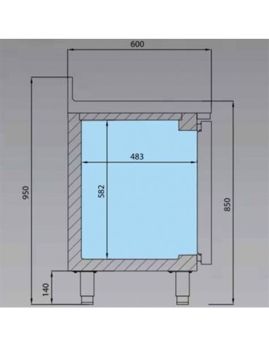 Desserte réfrigérée positive 2 portes...