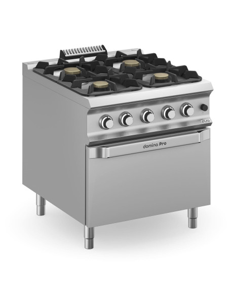 Fourneaux-gaz-4-feux-MBM-sur-four-électrique-GN2/1