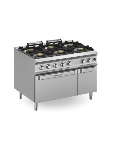 Fourneaux-gaz-6-feux-MBM-sur-four-gaz-GN2/1