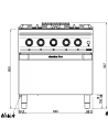 Dimensions-fourneaux-gaz-4-feux-MBM-sur-four-électrique-GN2/1
