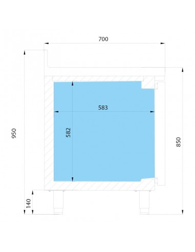 Desserte réfrigérée positive 4 portes...