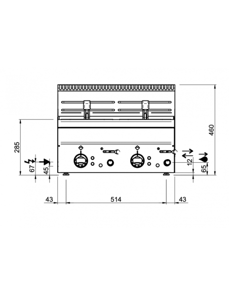 Dimensions-friteuse-électrique-2x10-litres-à-poser-MBM
