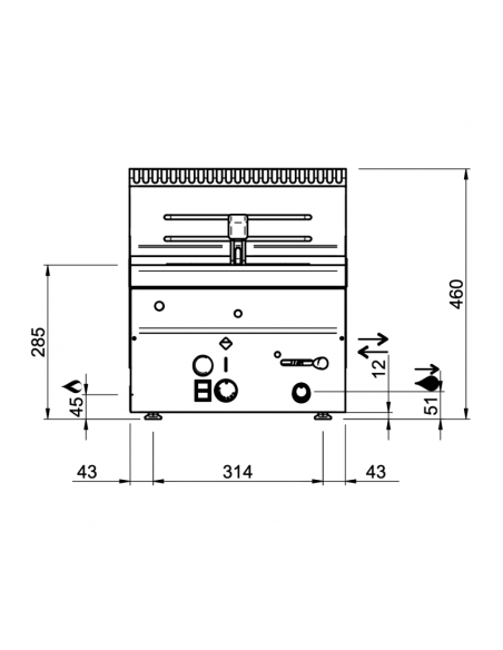 Dimensions-friteuse-gaz-10-litres-à-poser-MBM