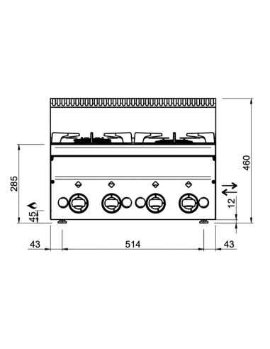 Dimensions-fourneaux-4-feux-gaz-à-poser