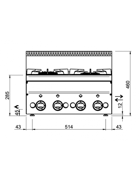 Dimensions-fourneaux-4-feux-gaz-à-poser