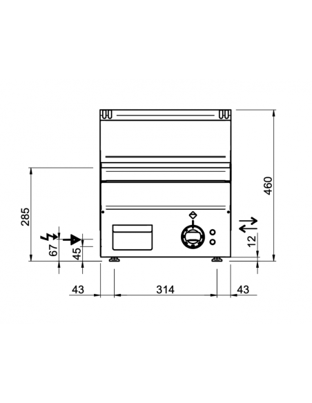 Dimensions-plancha-électrique-à-poser-MBM