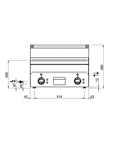 Dimensions-plancha-électrique-à-poser-MBM