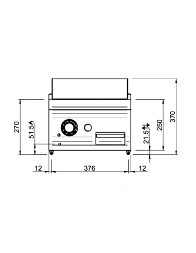 Dimensions-plancha-gaz-MBM-plaque acier