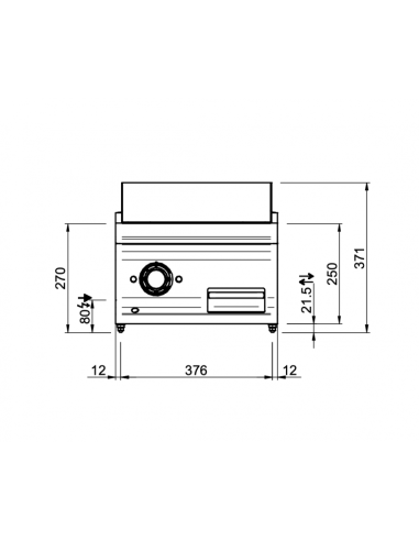Dimensions plancha électrique plaque lisse MBM