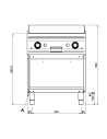 Dimensions plancha gaz 1/2 lisse et 1/2 rainurée sur placard