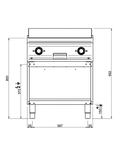 Grillade rainurée chrome électrique MBM sur placard ouvert 2