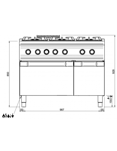 Dimensions-fourneau-gaz-6-feux-sur-four-gaz-et-placard-MBM