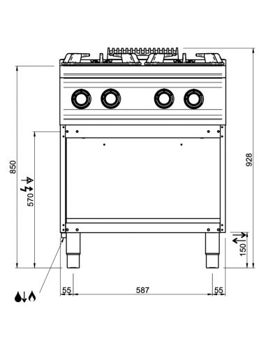 Dimensions-fourneau-gaz-4-feux-sur-placard-ouvert-MBM