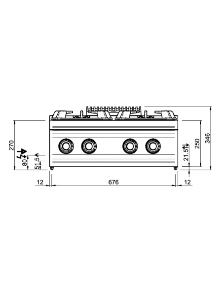 Dimensions fourneau 4 feux gaz dessus seul MBM
