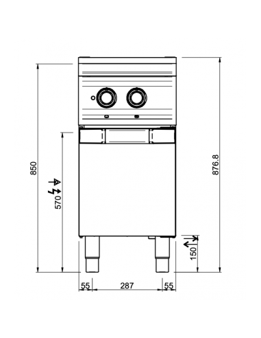 Dimensions-cuiseur-à-pâtes-électrique-sur-coffre-MBM