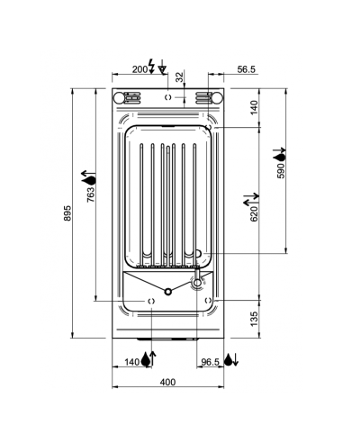 Dimensions-dessus-cuiseur-à-pâtes-électrique-sur-coffre-MBM