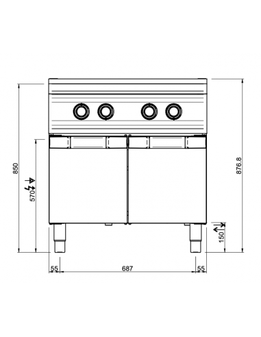 Dimensions-cuiseur-à-pâtes-électrique-2-cuves-sur-coffre-MBM