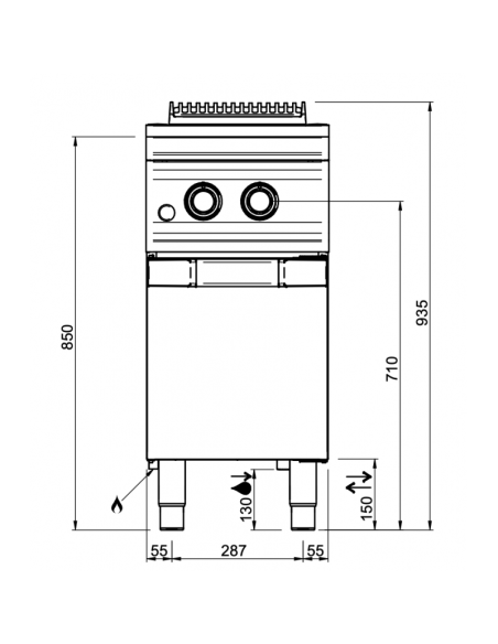 Cuiseur à pâtes gaz sur placard MBM