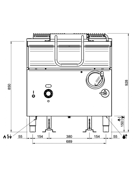 Dimensions-sauteuse-gaz-sur-coffre-80-litres-MBM