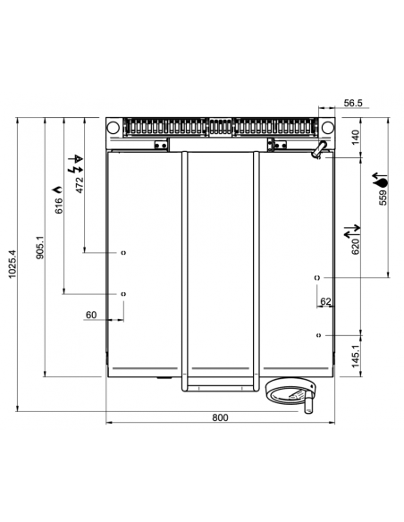 Dimensions-sauteuse-gaz-sur-coffre-80-litres-MBM