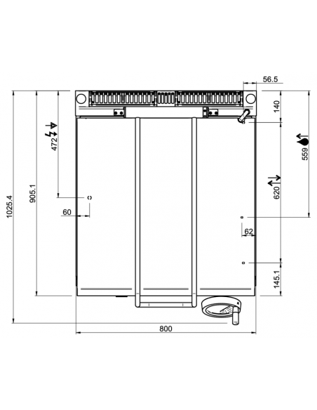 Dimensions-sauteuse-électrique-sur-coffre-80-litres-MBM