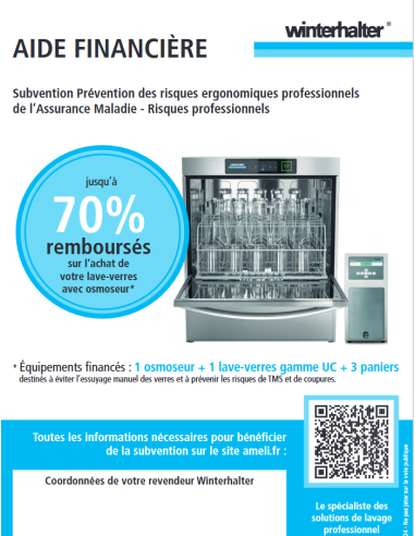 Subvention 70% lave-verres Winterhalter