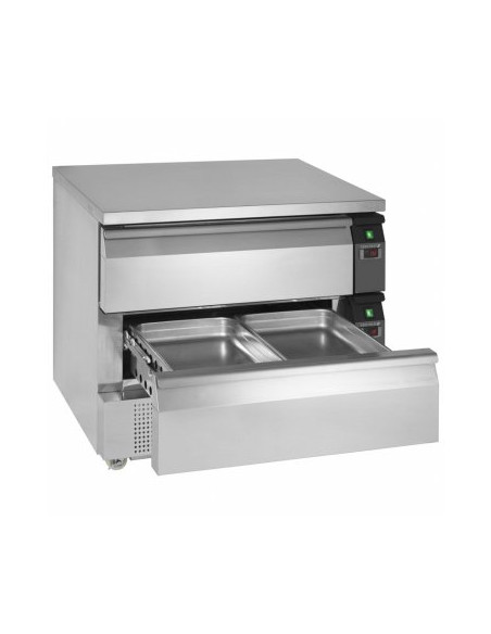 Table bi-tempèrature 2 tiroirs pour 4 bacs GN1/1