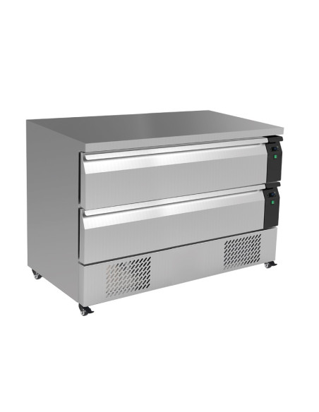 Table bi-tempèrature 2 tiroirs pour 6 bacs GN1/1