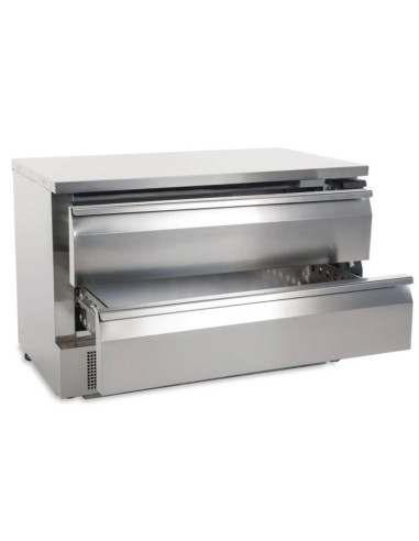 Table bi-tempèrature 2 tiroirs pour 6 bacs GN1/1