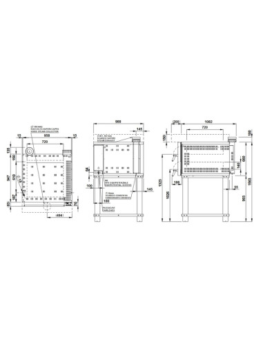 Dimensions four à pizzas MORETTI FORNI 2x4 pizzas