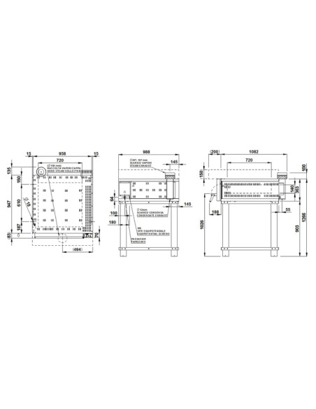 Dimensions four à pizzas MORETTI FORNI 4 pizzas