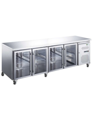 Desserte réfrigérée 4 portes vitrée positive