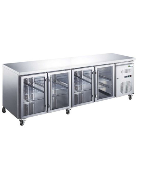 Desserte réfrigérée 4 portes vitrée positive