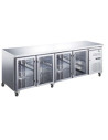 Desserte réfrigérée 4 portes vitrée positive