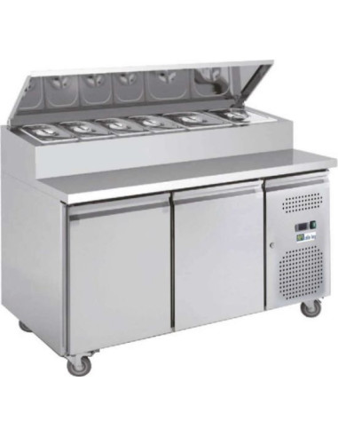 Saladette réfrigérée 2 portes positive avec bacs GN