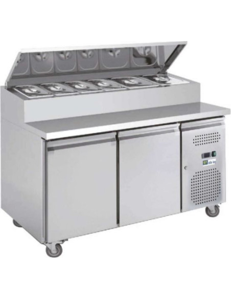 Saladette réfrigérée 2 portes positive avec bacs GN