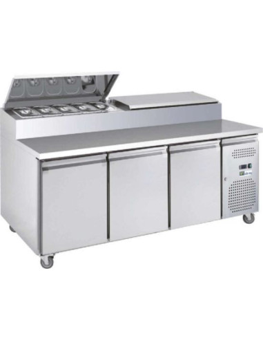 Saladette réfrigérée 3 portes positive avec bacs GN