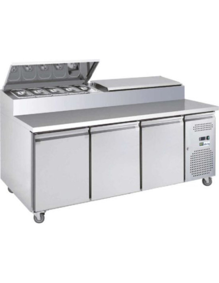Saladette réfrigérée 3 portes positive avec bacs GN