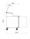 Dimensions saladette réfrigérée 3 portes positive avec bacs GN
