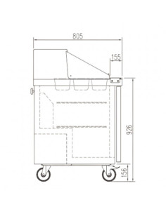Saladette réfrigérée haut rendement 16 bacs GN1/6 2