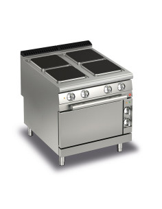 4 feux plaques carrées sur four électrique