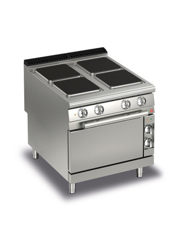 4 feux plaques carrées sur four électrique