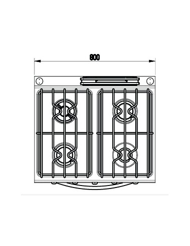 Fourneau 4 feux gaz sur four gaz