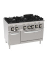 Fourneau gaz 6 feux sur four gaz