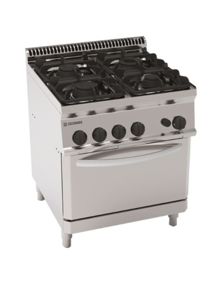 Fourneau gaz 4 feux sur four gaz