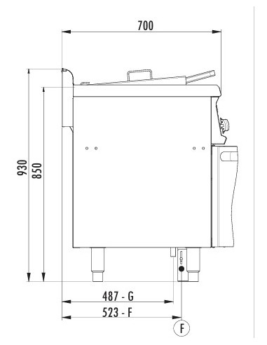 Friteuse gaz 14 Litres sur placard