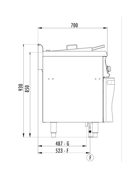 Friteuse gaz 14 Litres sur placard