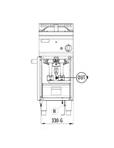 Friteuse gaz 14 Litres sur placard