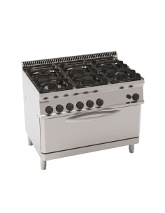 Fourneau gaz 6 feux sur grand four gaz