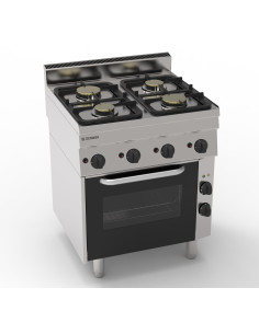 Fourneau gaz 4 feux sur four électrique